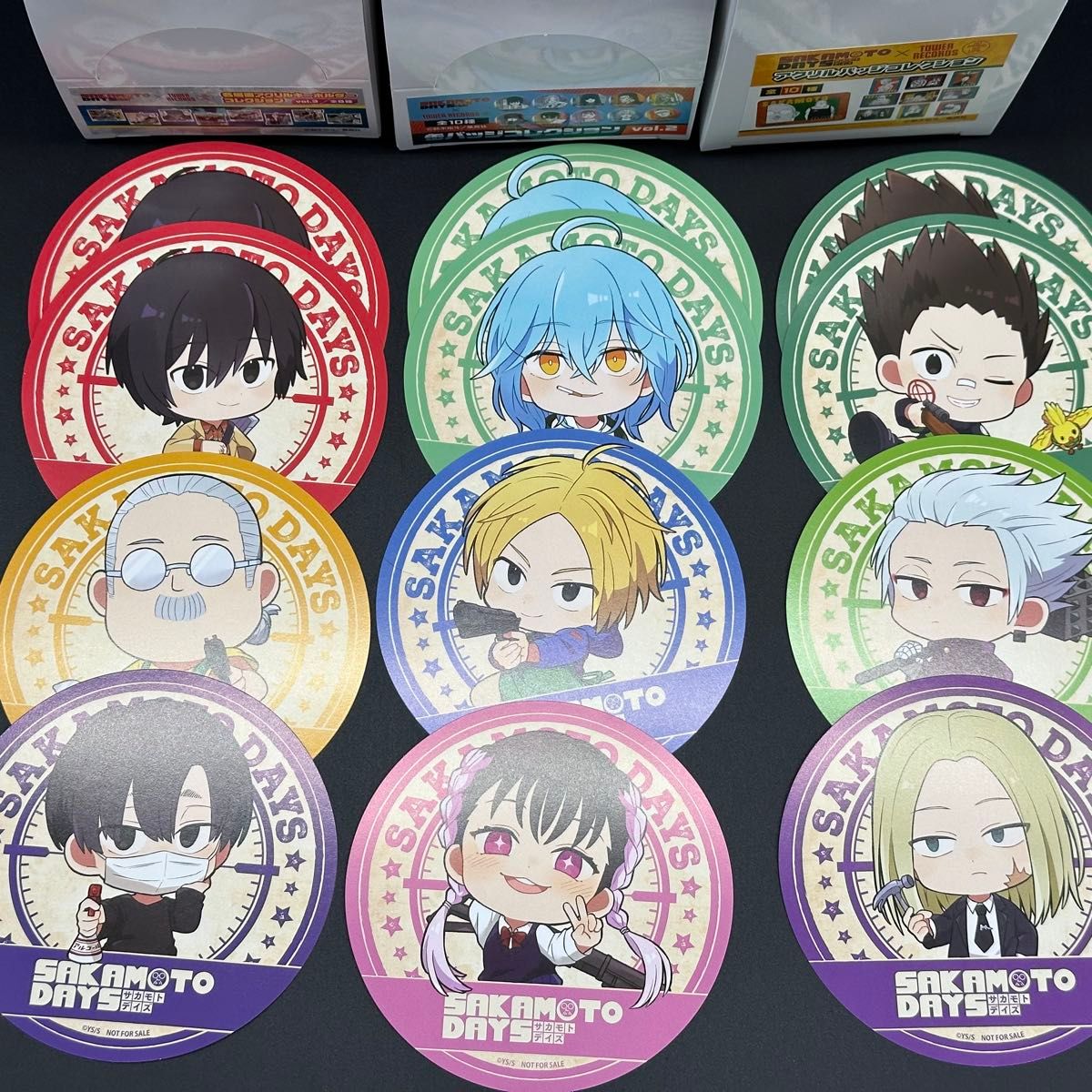 サカモトデイズ タワーレコード 原画展 缶バッジ アクリルバッジ 未