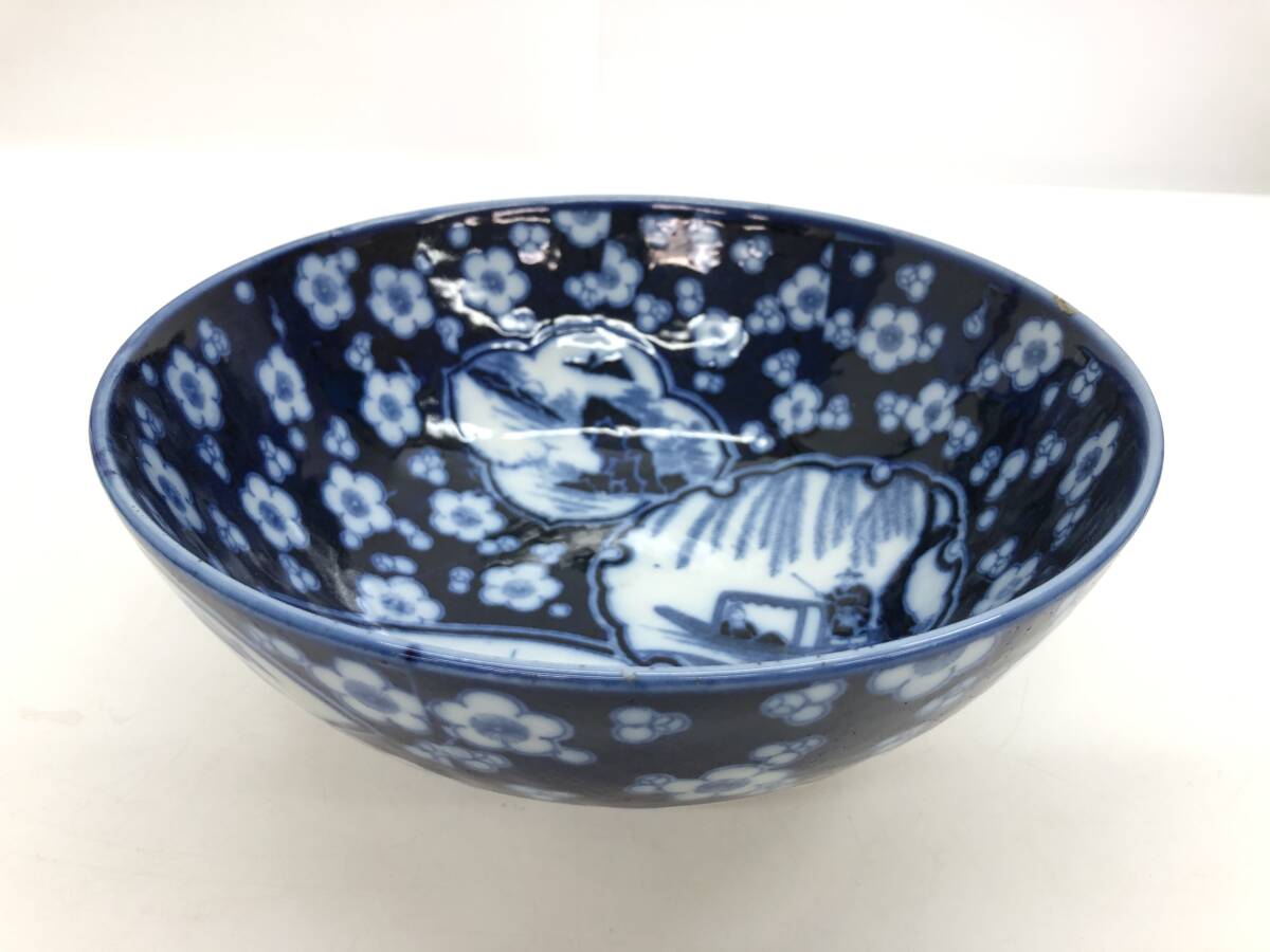 古伊万里の大鉢です骨董品です 骨董 古伊万里 染付 八角鉢 江戸時代