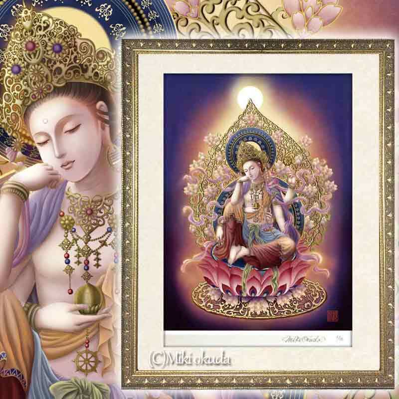 観音菩薩・如意輪観音菩薩】Sサイズ│観音様イラスト│仏画│開運画