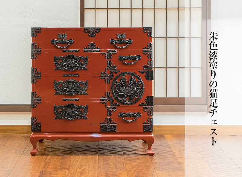 仙台小箪笥 赤漆 45×30×25cm 仙台小箪笥 赤漆 45×30×25cm 仙台小箪笥