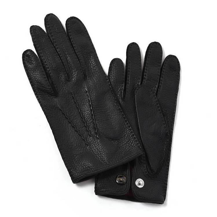 鹿革グローブ】デンツ 15-1102 ディアスキン×アンラインド BLACK