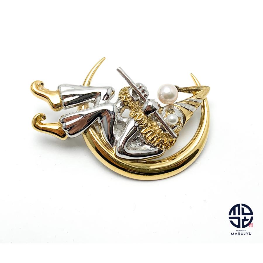 ミキモト三日月ピエロブローチ