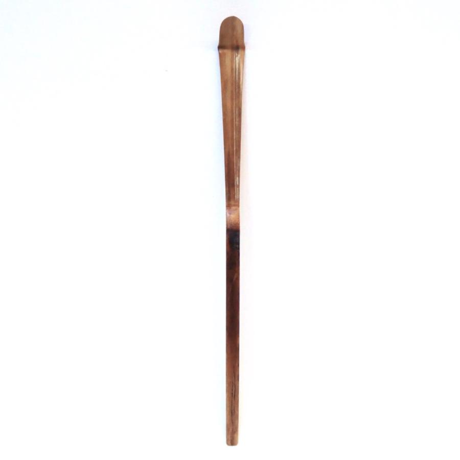 銘 老松】大徳寺九代管長 後藤瑞厳老師 煤竹茶杓 大徳寺形 折り溜 瑞巌