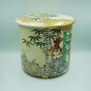 茶道具 水指 末広水指 浅黄交趾 御室窯 桐箱 : 新古茶道具 さかい