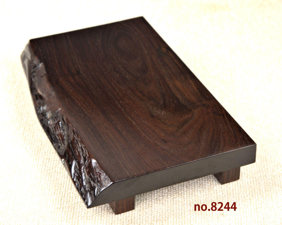 花台: 紫檀自然木 小さい花台 盆栽台 若畑作 巾26.5 大阪唐木指物 no