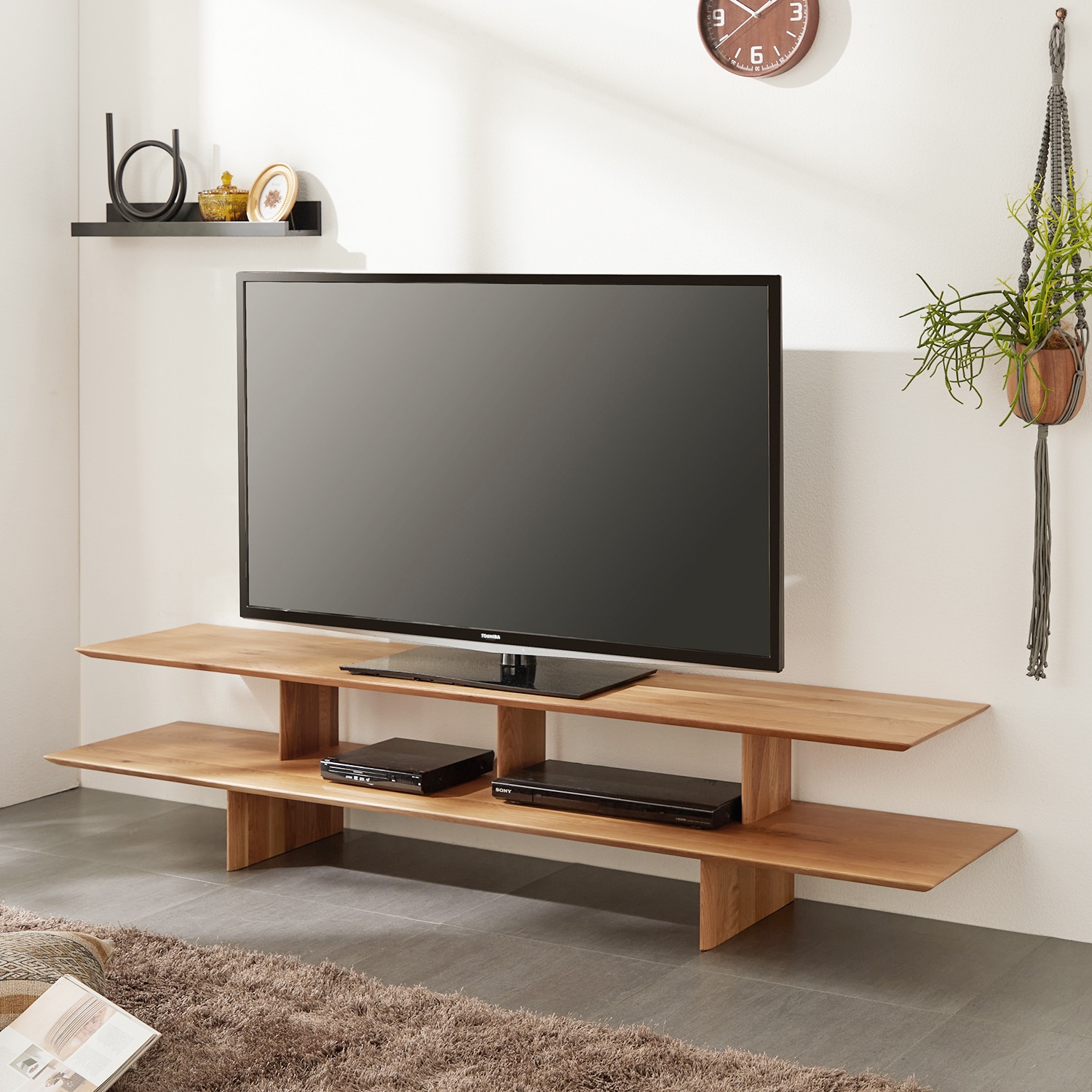 め*お様 ホワイト 木製 テレビ台 約120cm x 40cm め*お様 ホワイト