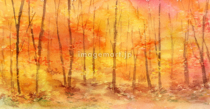 水彩画・風景画・秋の風景・自筆 水彩画・風景画・秋の風景・自筆