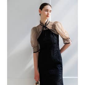 レジャ Leja スパンコール刺繍ボタニカルマーメイドケープボレロ付き