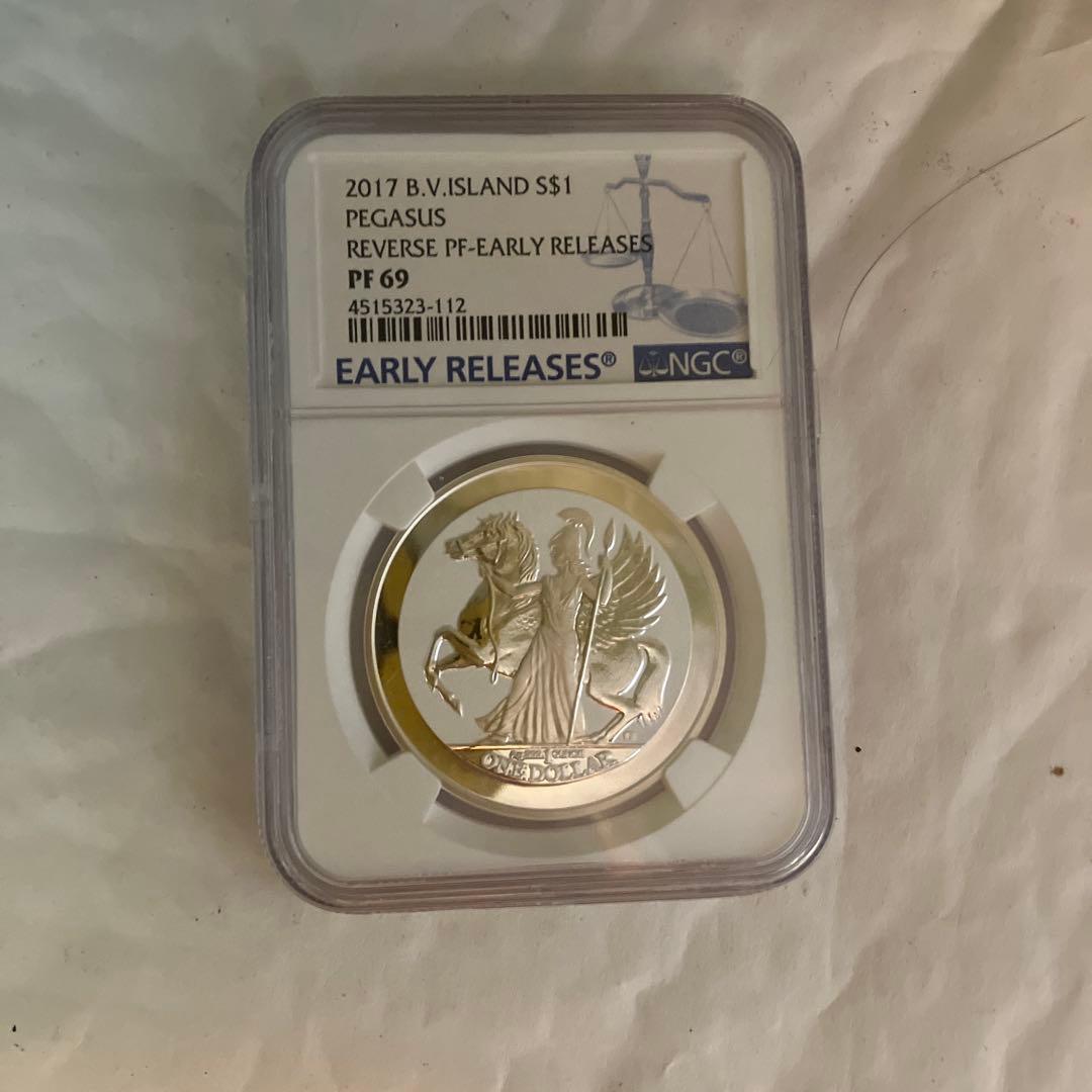 2017/イギリスヴァージン諸島/ペガサス/アテネ/NGCPF69/1oz銀貨/ NGC鑑定PF69】ウナとライオン 2019 イギリス領 ヴァージン諸島 1オンス