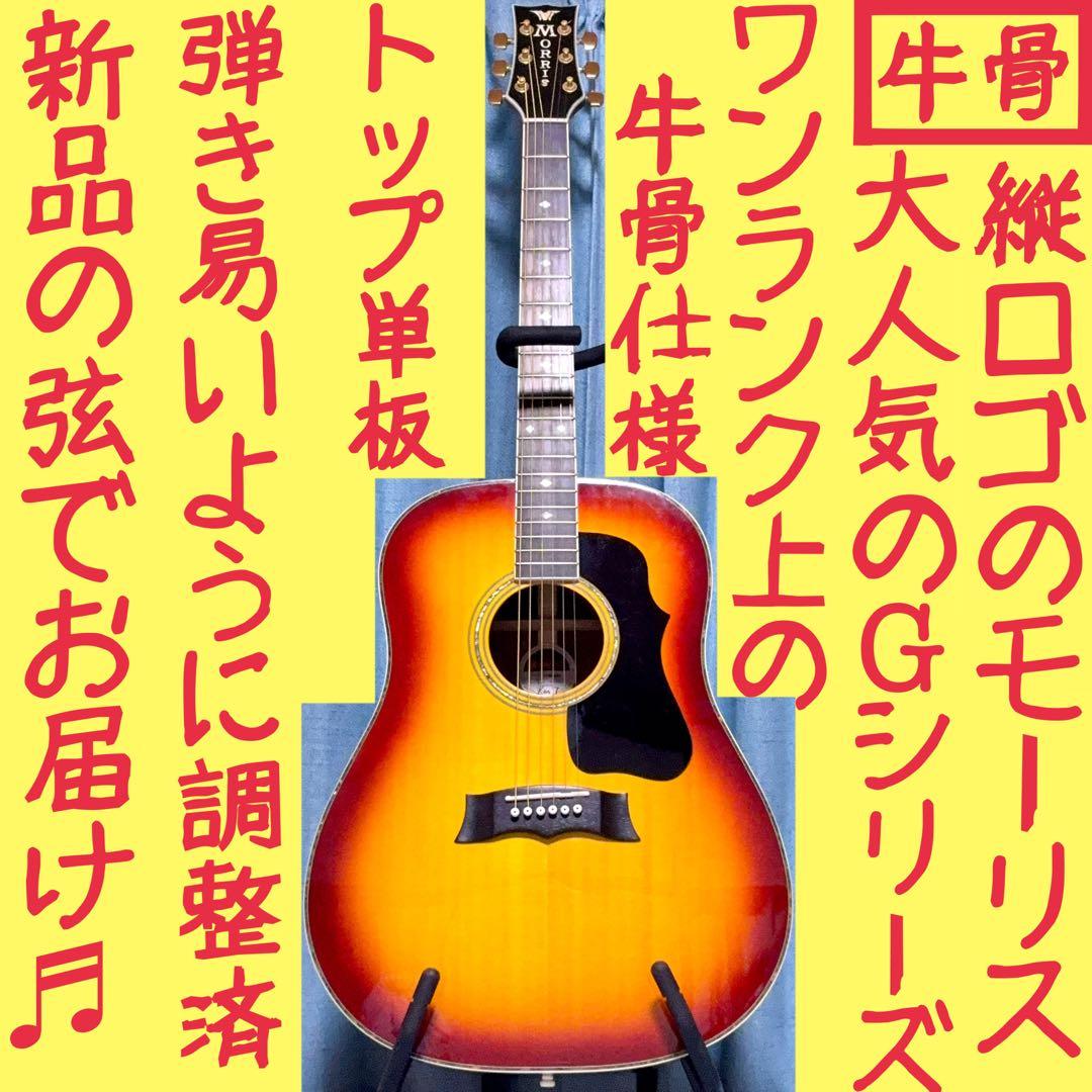 【牛骨】モーリス！G-50！【弾き易く調整☆新品の弦】 国産 牛骨 エレアコ】モーリス G-51 J-45系【弾き易く調整 新品の弦
