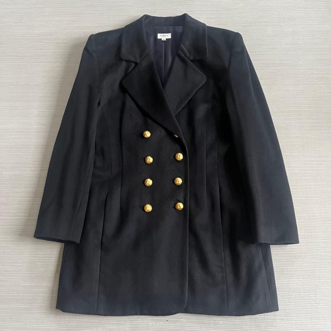 ＊美品【フォクシー】コート　ジャケット　カシミヤ　金ボタン　ブラック　４０ 美品【フォクシー】コート ジャケット カシミヤ 金ボタン ブラック